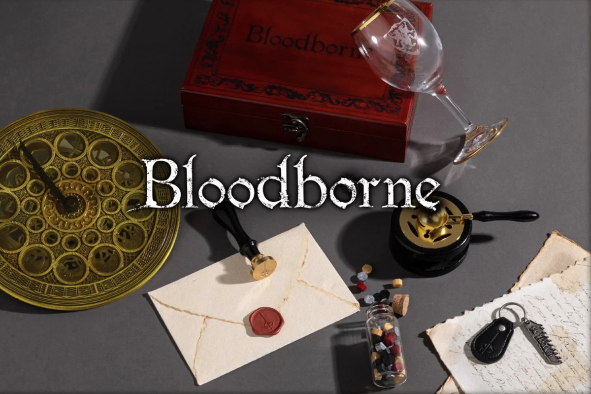 Bloodborne really be releasing everything they can think of instead of a remake or sequel lmao 😩 Super Groupies making a clock?? Wine glass? Envelope and stamp set??