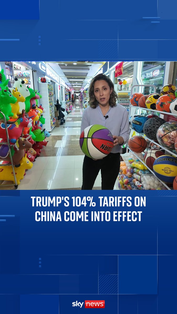 Sky's Asia Correspondent, Helen-Ann Smith, reports from Yiwu in China, as Trump’s 104% minimum tariff on all Chinese imports comes into effect. Tariffs latest: