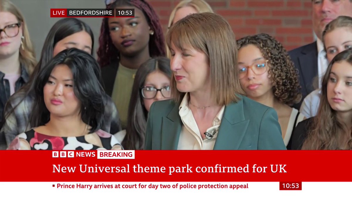 "Universal could have chosen anywhere in Europe to make this investment" Chancellor Rachel Reeves hails the "£50bn benefit to the UK economy" from the planned Universal theme park in Bedford