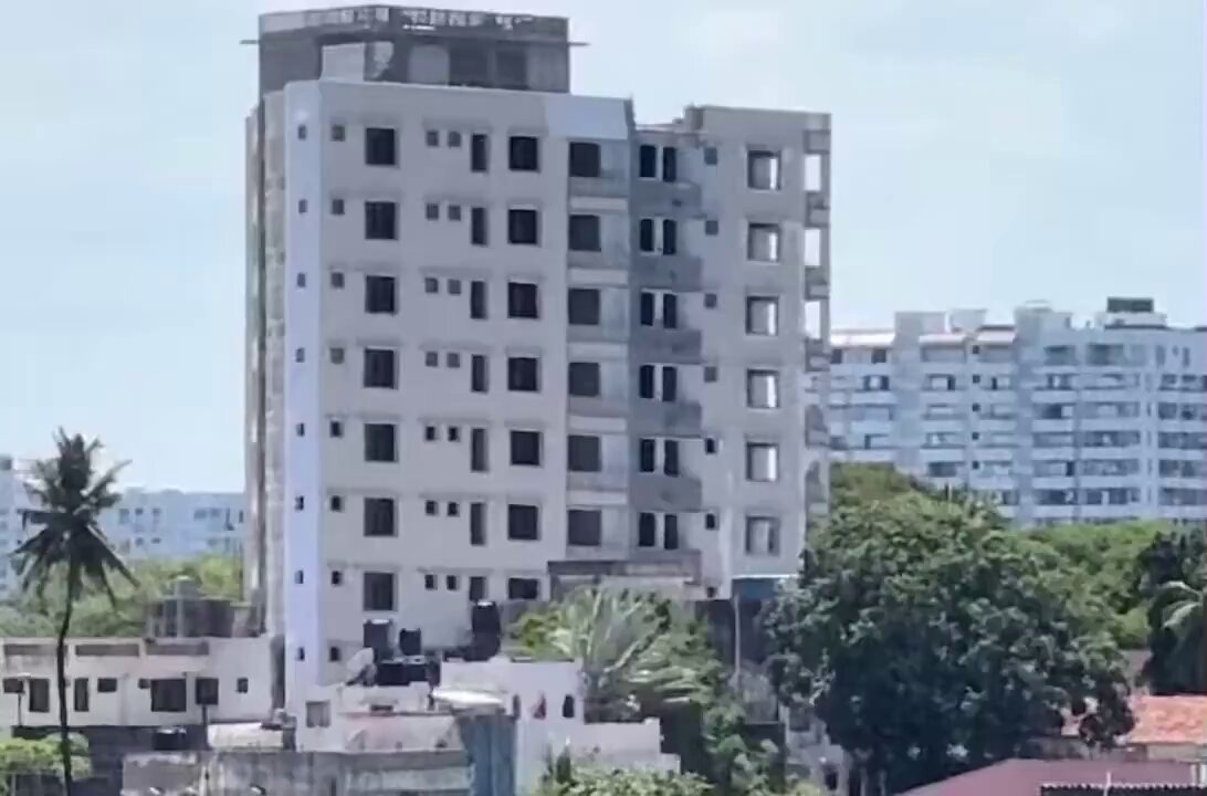 The condemned building along Abdel Nasser Road in Mombasa brought down through a controlled demolition using explosives. Military engineers coordinated the operation, which followed hours of preparation within a 1.2 kilometre buffer zone. The explosives were placed at strategic points inside the structure to trigger a collapse inward, minimizing impact on nearby buildings. No casualties have been reported. Ambulances and firefighting units remained on standby as the multi-agency team executed the operation. The demolition followed earlier warnings after a partial collapse and confirmation that the foundation had been compromised by borehole drilling and unauthorized vertical extensions.