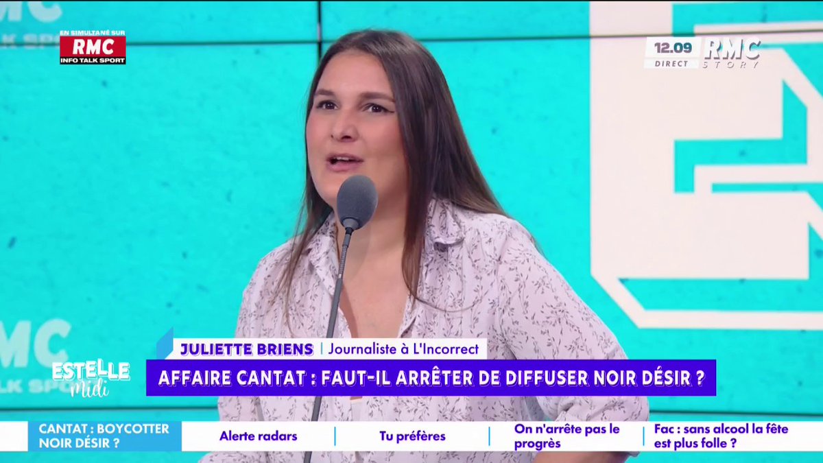 Affaire Cantat: "J'ai un dégout profond pour ces gens qu'on voit devant ses concerts", déclare Juliette Briens, journaliste à l'Incorrect #EstelleMidi