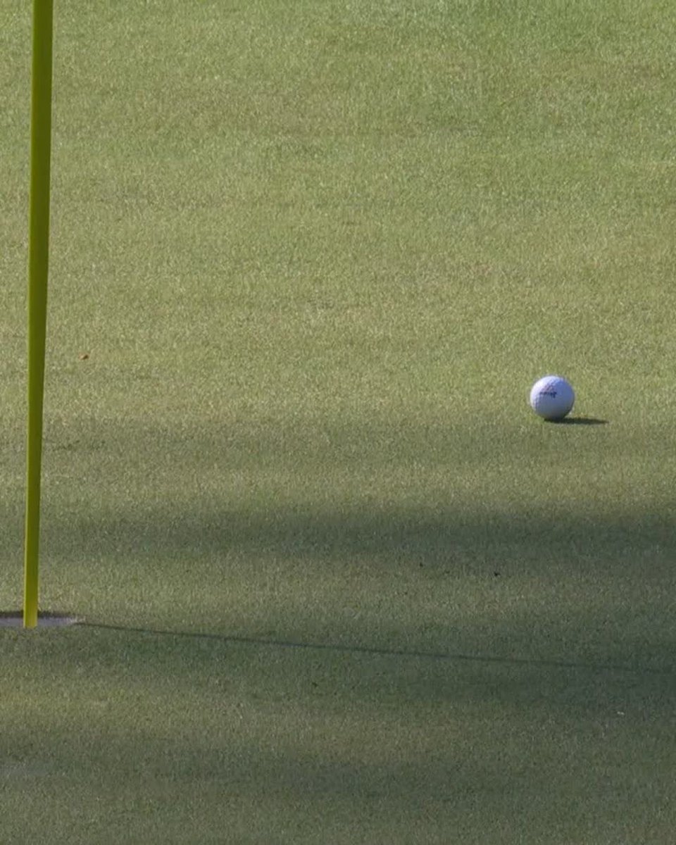 A sign of things to come? Keegan Bradley nearly aces No. 16 during his Wednesday practice round. #themasters