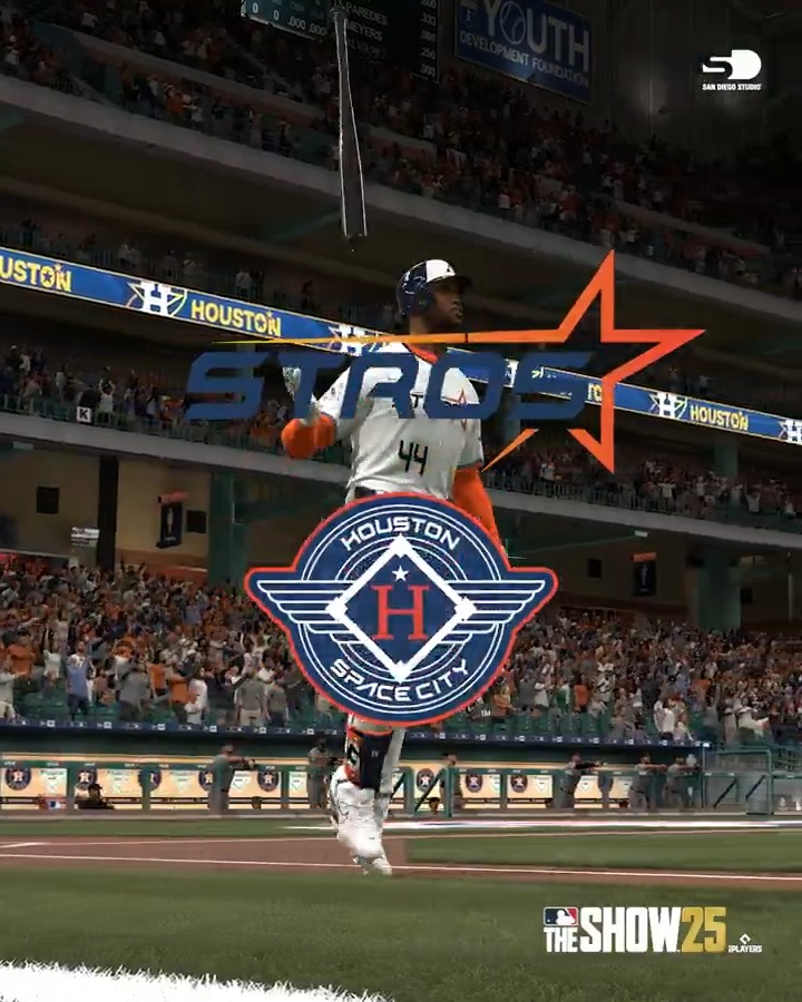 🚀 From Space City to the next frontier... The @Astros City Connect 2.0 uniform has landed! Sleek, futuristic, and proudly repping “Stros” across the chest. This look goes beyond. 🗺️ Earn it in the Astros City Connect Conquest Map, available today at noon PT! #MLBTheShow