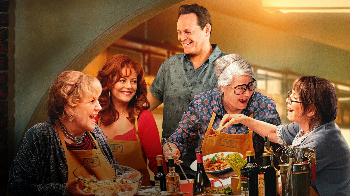Vince Vaughn, Susan Sarandon, Joe Manganiello, Lorraine Bracco, Talia Shire, Brenda Vaccaro, Linda Cardellini and Drea de Matteo star in NONNAS. Premiering May 9. A man risks everything to honor his mother by opening an Italian restaurant with a group of local grandmothers.