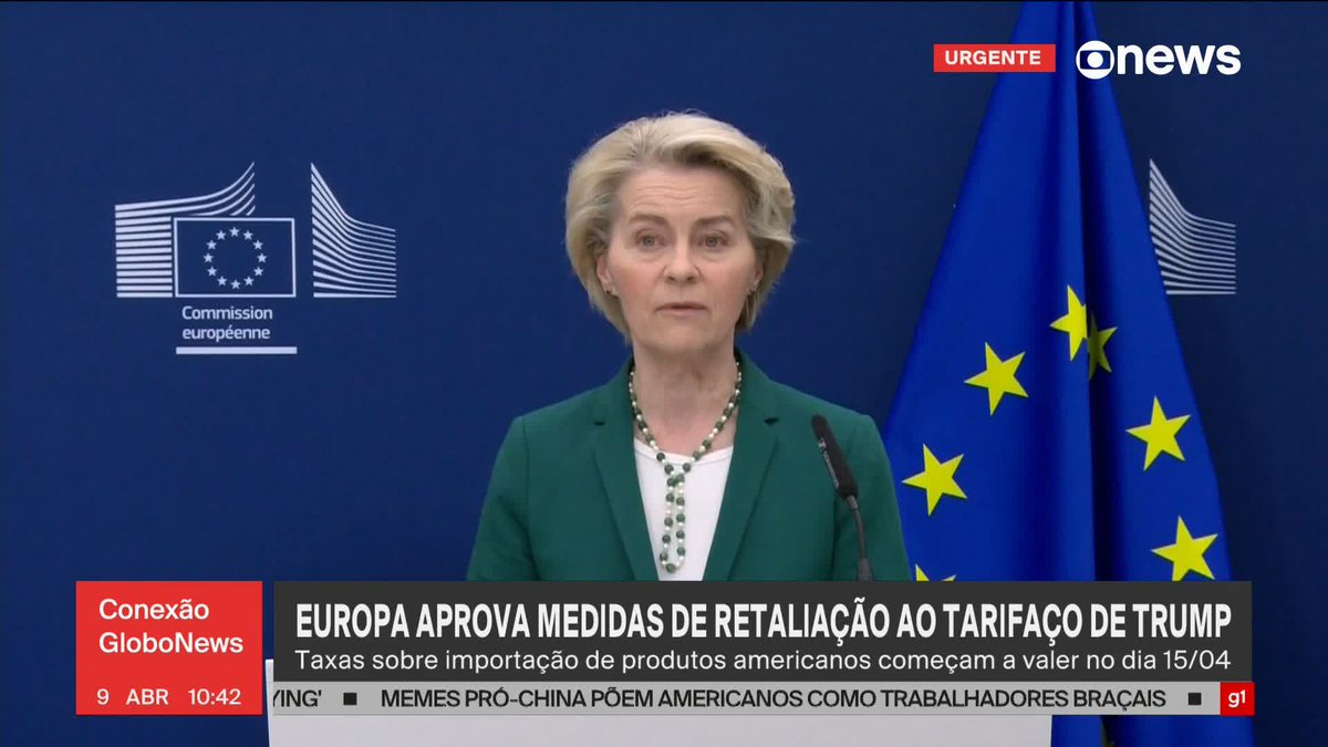 ATENÇÃO: após a China anunciar um tarifaço em retaliação às tarifas do Donald Trump, agora a União Europeia também anunciou. O Trump simplesmente está conseguindo fazer o mundo todo parar de comprar os produtos dos EUA. O império vai quebrar!