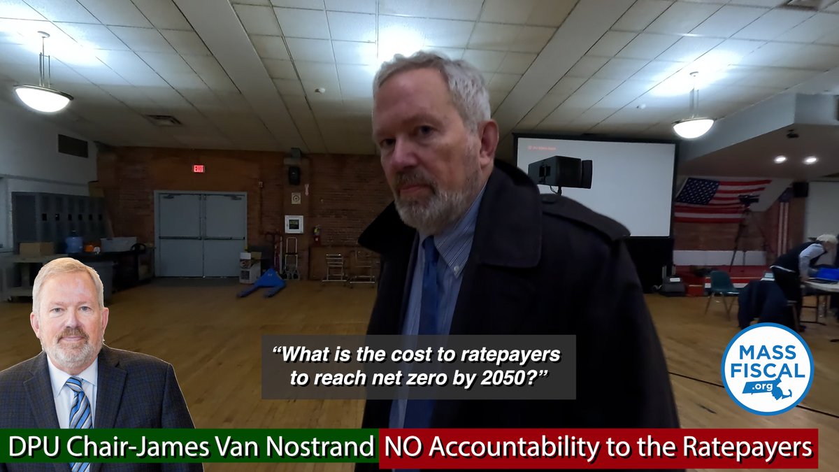 📢Where's the accountability? We caught up with DPU Chair James Van Nostrand in Everett Tuesday night at a public hearing concerning the ⚠️largest battery storage project in the country. We asked how much it will cost ratepayers to reach net zero by 2050. His response will infuriate you 😠 #mapoli #Massachusetts