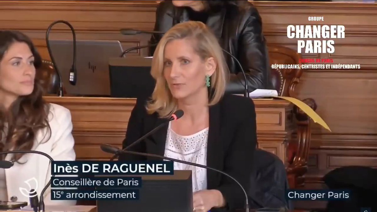 .Inès de Raguenel (Carayon)💬: "Vous continuez de baisser le budget accordé aux établissements scolaires: 153M€ en 2014, 125M€ en 2017 puis 74M€ en 2024. Vous avez donc estimé qu'une baisse de 51% des investissements était nécessaire depuis 10 ans [...] et cela se voit!" #ConseildeParis