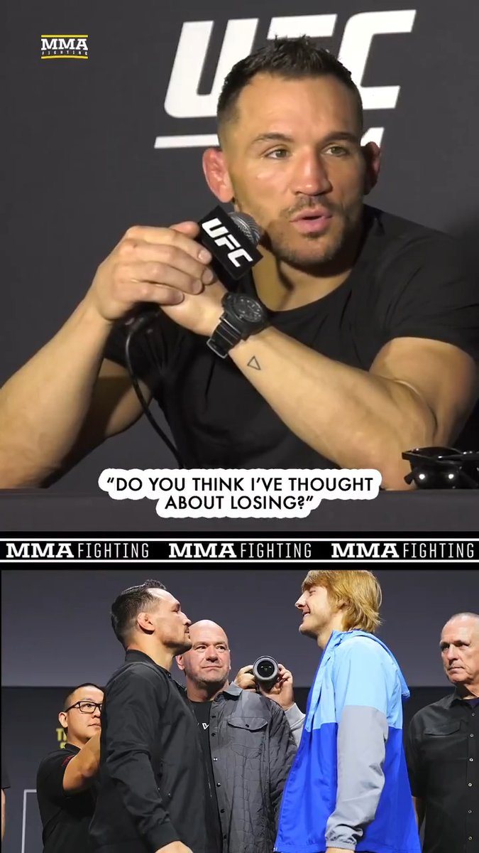 Michael Chandler hasn't even thought about the possibility of losing to Paddy Pimblett at #UFC314: "Do you think I've thought about losing? Nope. Haven't thought about it."