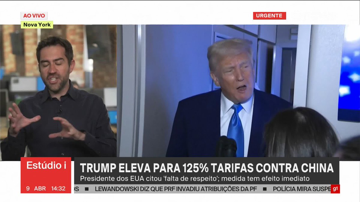 URGENTE: o Donald Trump entrou em surto com a retaliação da China e da União Europeia e resolveu AUMENTAR A TAXAÇÃO DA CHINA pra 125%. A economia Global pode entrar em colapso. O Trump é o Nero da versão moderna. Está acelerado a ruína do império!