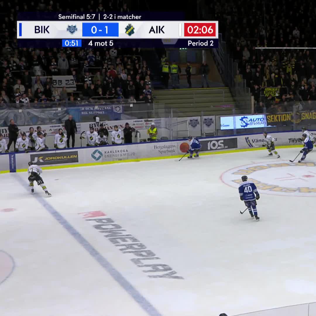 AIK i tvåmålsledning – iskallt avslut av Oscar Nord i powerplay! 🥶 Slutspelet pågår – streama på TV4 Play 📺