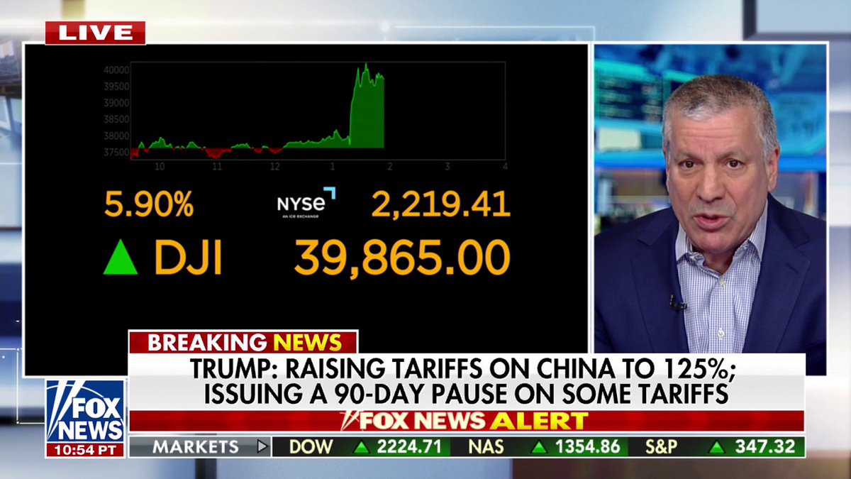 FOX Business senior correspondent Charles Gasparino joins America Reports to weigh in after the Trump administration announced a 90-day pause on some tariffs and 125% tariffs on China.