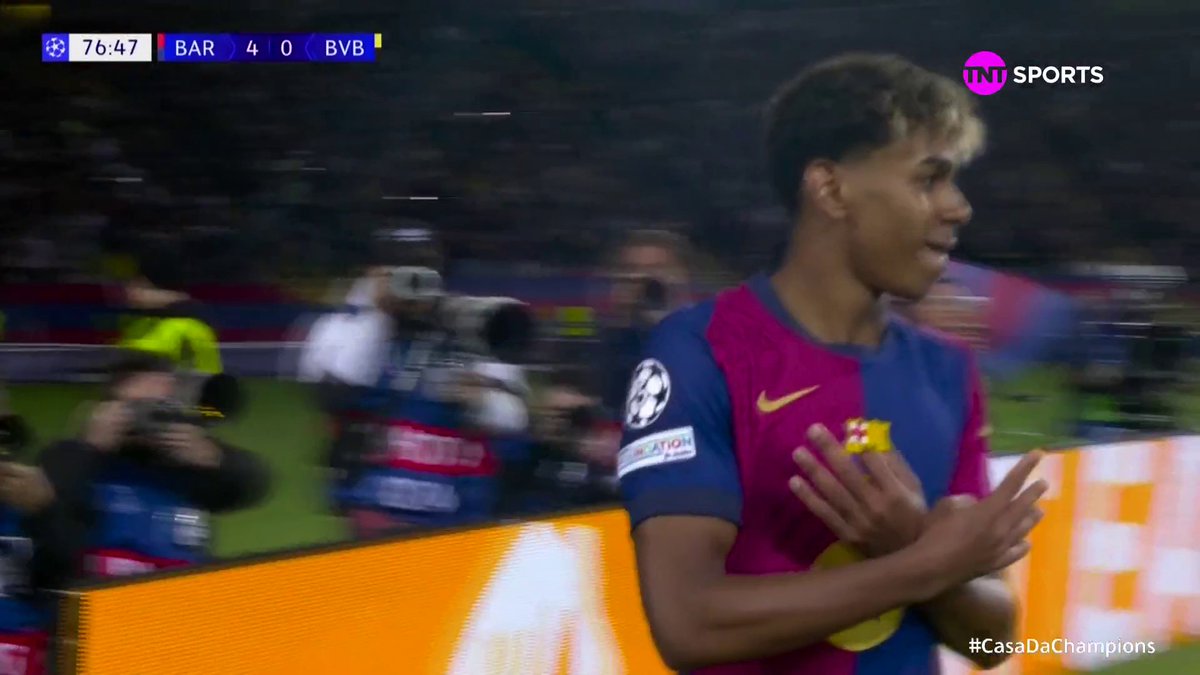 GOOOOOOOOOL! 🚨🔥 ESSE TRIO DE ATAQUE NÃO É DESSE PLANETA! O RAPHINHA ROLOU E O YAMAL FEZ MAIS UM PRA AUMENTAR A GOLEADA: 4 a 0 em cima do Borussia Dortmund! 😱🔵🔴 Barcelona x B. Dortmund EXCLUSIVO na HBO Max Brasil ( #CasaDaChampions