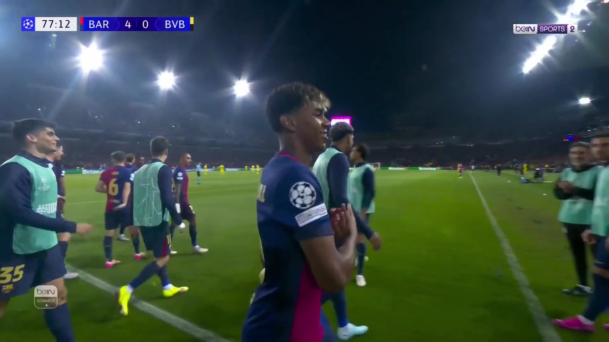 ⚽️🔥 برشلونة يواصل السيطرة... لامين جمال يسجل الهدف الرابع ضد دورتموند! #دوري_أبطال_أوروبا | #برشلونة_دورتموند #UCL