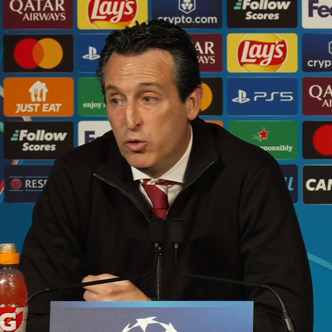 "I am proud of the players" ✨ Unai Emery says Nuno Mendes' late goal doesn't change anything and rallies his team to use the Villa Park atmosphere to overturn the Champions League tie next week 💪