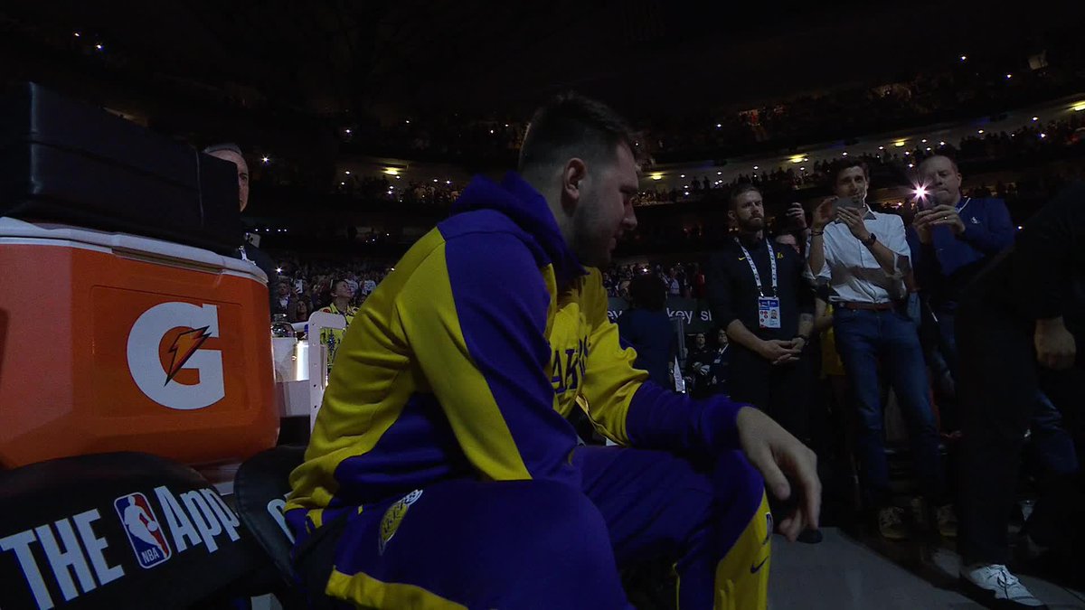Luka got emotional watching his tribute video from the Mavs 🥹