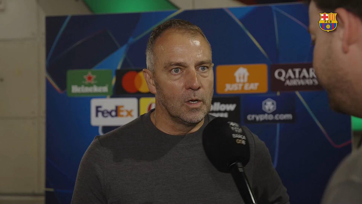 🎙️ HANSI FLICK: “I'm happy...the performance was good...Dortmund is a really good team.” #BarçaBVB UEFA Champions League