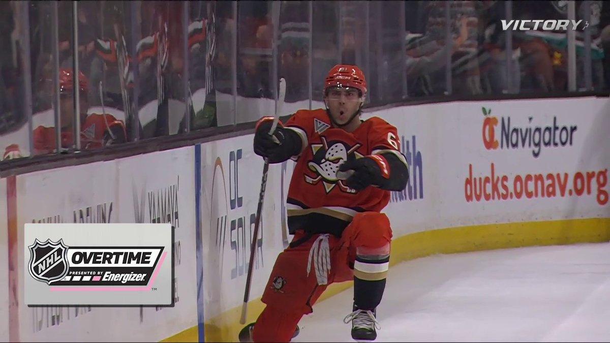 THE DUCKS WIN IN OVERTIME! 👏 Cutter Gauthier and Leo Carlsson team up for the Energizer overtime winner after combining for the game-tying goal too!