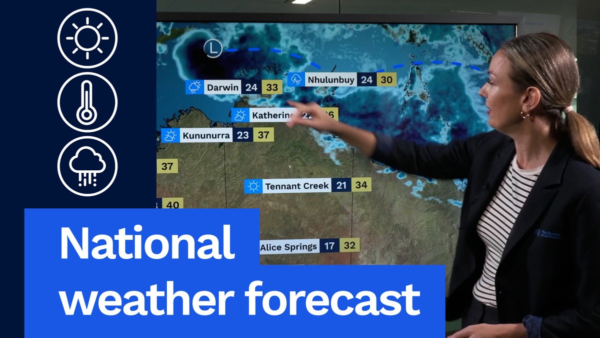 National Weather Forecast Thursday 10 April 2025: Warm for much of Australia, showers for parts of the east coast. Video current: 2:00pm AEST 10 April 2025 For the latest forecasts and warnings go to our website or the BOM Weather app.