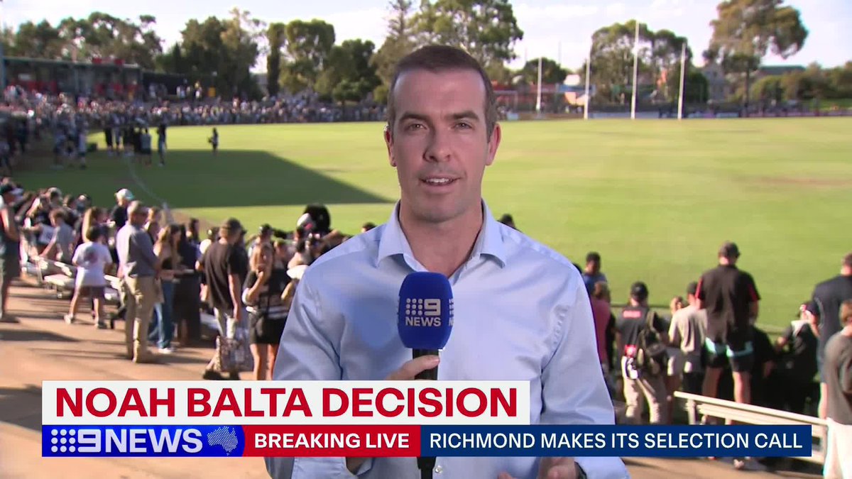 #BREAKING: Richmond defender Noah Balta will not play AFL football this weekend, as he awaits sentencing and a possible jail term for assault charges. Tom Morris #9News