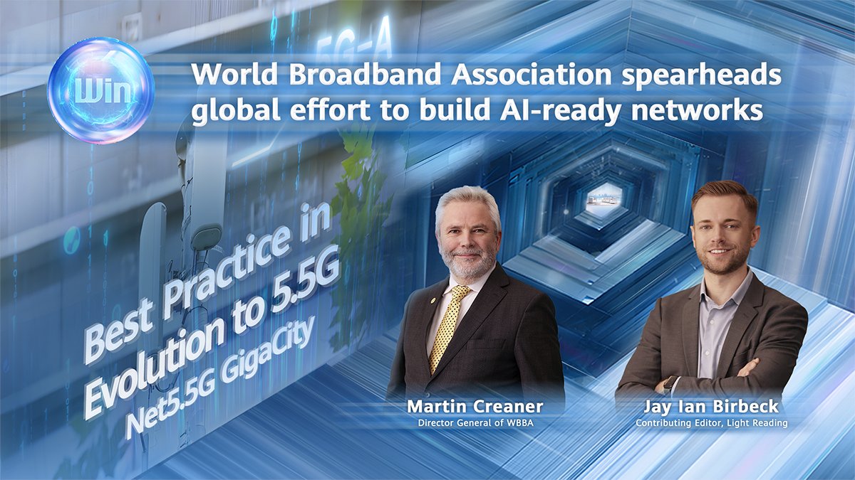 The global wave of digital and intelligent transformation is highlighting the importance of broadband networks as core infrastructure. Martin Creaner, Director General of the World Broadband Association (WBBA), joins us at WinWin Live to share the WBBA's strategic insights and action plans on Net5.5G, Gigabit City, and more. Watch now. #Huawei