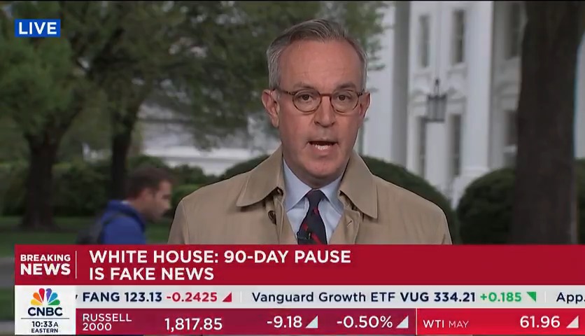 TRUMP LIES! April 7th - White House: "THIS IS FAKE NEWS" that we are considering a 90-day pause on tariffs. April 10th - White House: "We've had this planned for a while as an option." So remember this MAGA. When Trump calls something "FAKE NEWS" it's actually TRUTH!