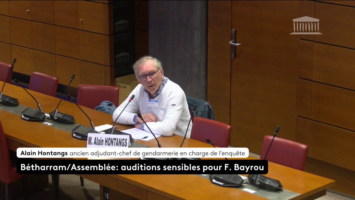 🗣 "Je ne suis pas le seul enquêteur à savoir que François Bayrou est intervenu" Alain Hontangs, ancien adjudant-chef de gendarmerie en charge de l'enquête, était interrogé lors des auditions à l'Assemblée sur l'affaire Bétharram. 📺#franceinfo #canal24