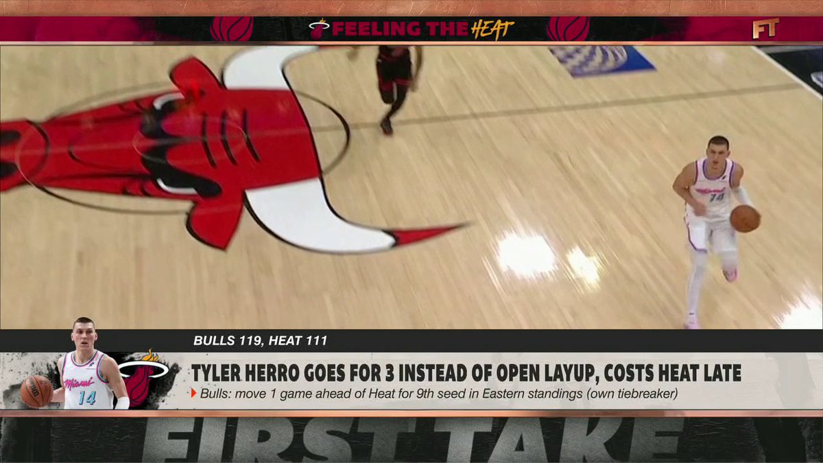 "This is the Tyler Herro experience." 😂 David Dennis Jr. and Brian Windhorst react to Tyler Herro passing up an open layup to shoot a three in the final minute of Heat-Bulls.
