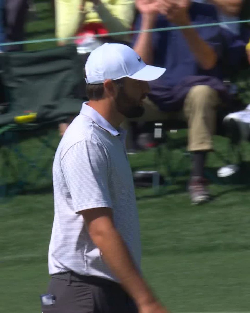 62 feet for birdie. Scheffler reaches two under par for the Tournament. #themasters