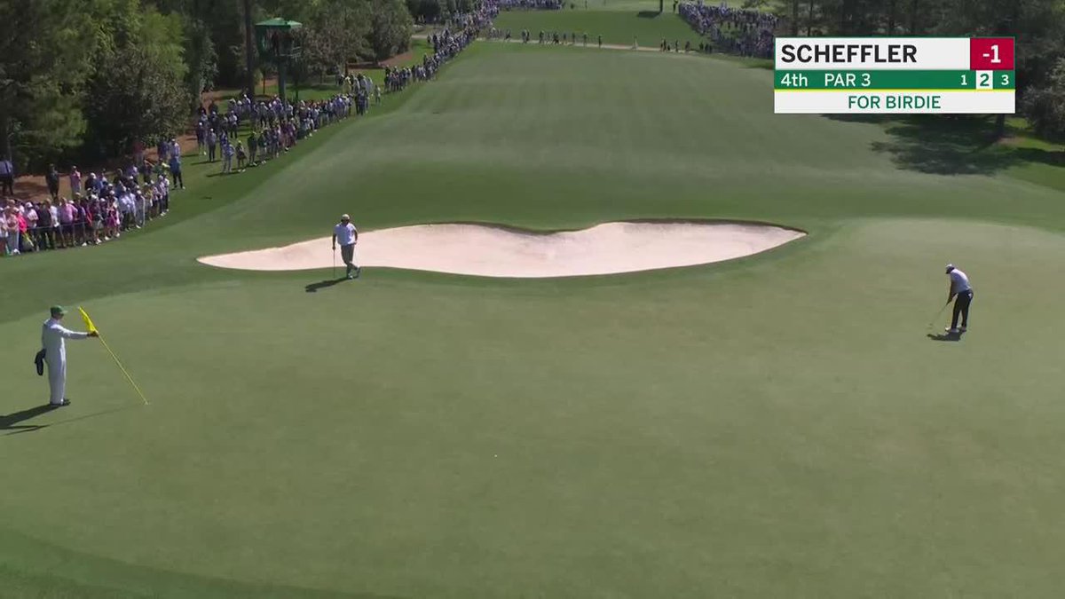"Scottie Scheffler. Augusta. Unlikely, but expected." The defending champion with a remarkable birdie.