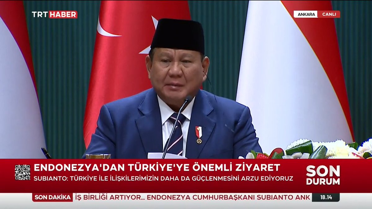 Endonezya Cumhurbaşkanı Subianto: Endonezya, 5. nesil KAAN Milli Muharip Uçak projesinde ve aynı şekilde denizaltı projesinde yer almak istiyor. Türk savunma endüstrisinden istifade etmek isteriz.