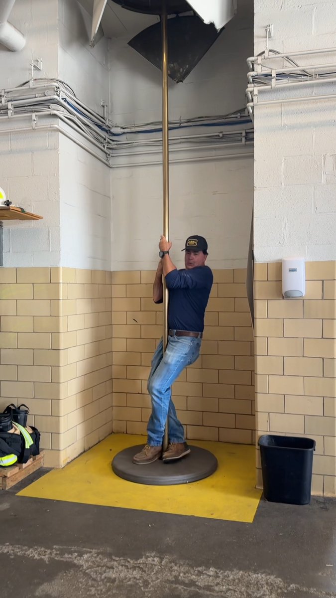 Tommy and Charlie take a quick detour, and a faster way down, during a visit to the Worcester Fire Department while working on #TOHWestford.