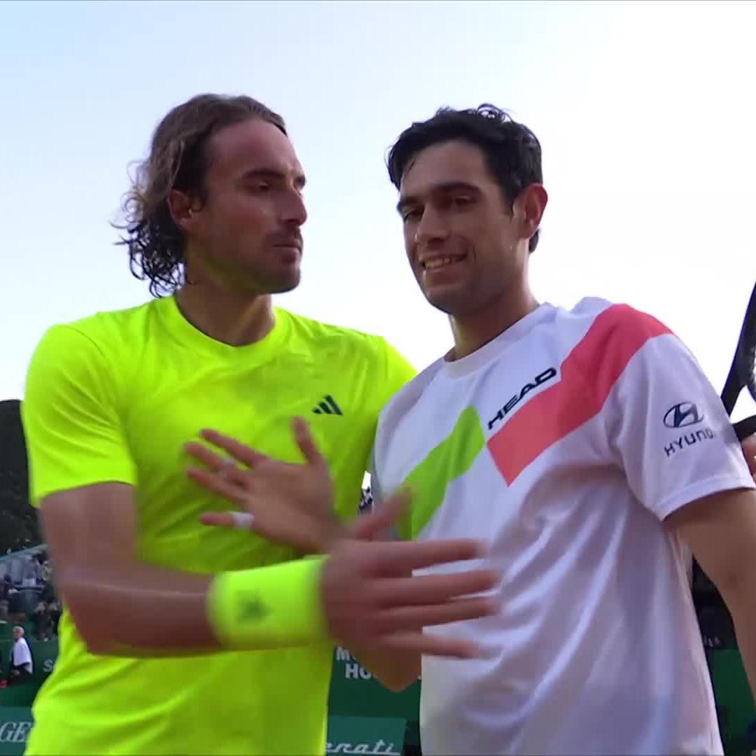 Double breadstick 🥖🥖 Dominant Stefanos Tsitsipas cruises past Borges 6-1 6-1 for his 50th Masters 1000 clay win 🧱 #RolexMonteCarloMasters