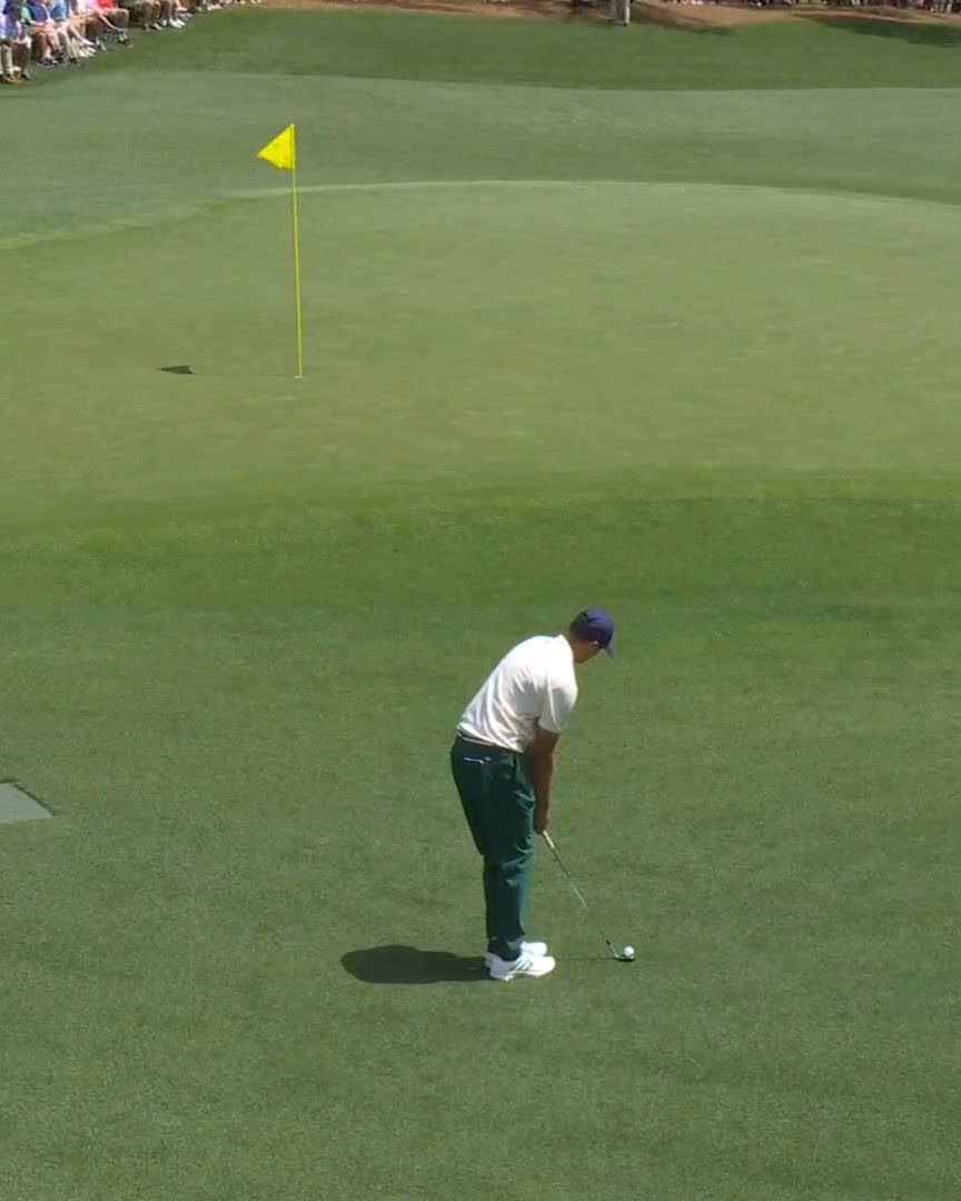 A chip-in three on No. 3. Ludvig Åberg reaches red numbers. #themasters