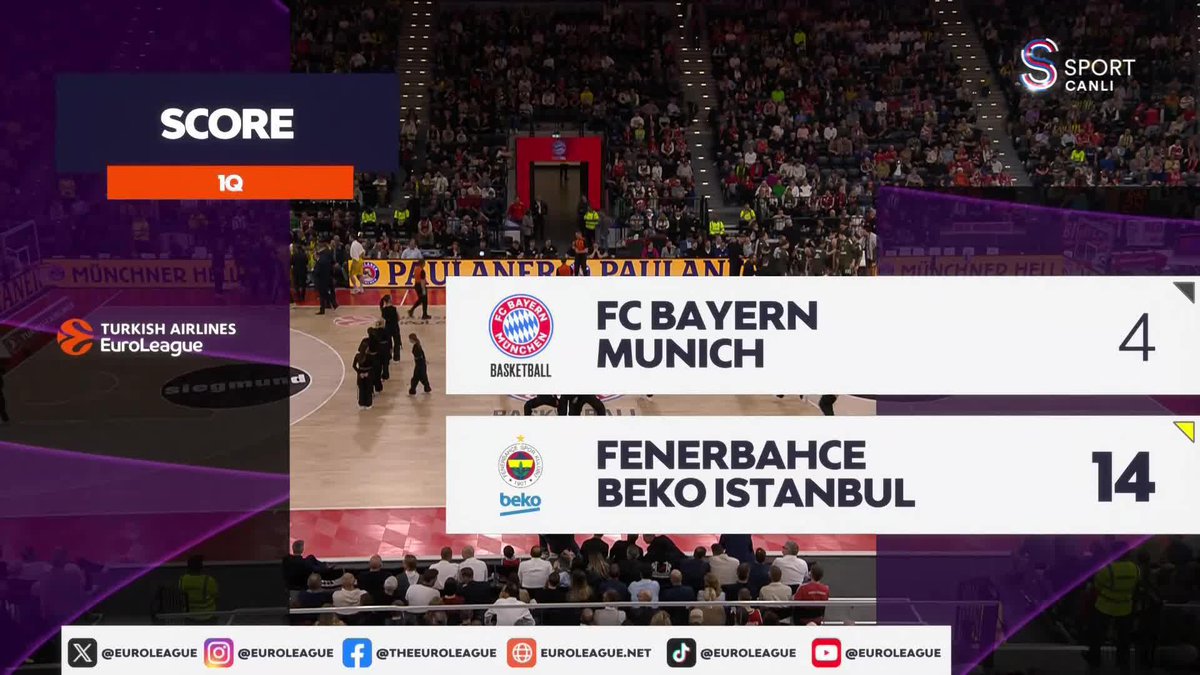 BİR ÜÇLÜK DE MELLI'DEN 🔥 🟡🔵 Fenerbahçe Beko, Bayern deplasmanında maça muazzam başladı!