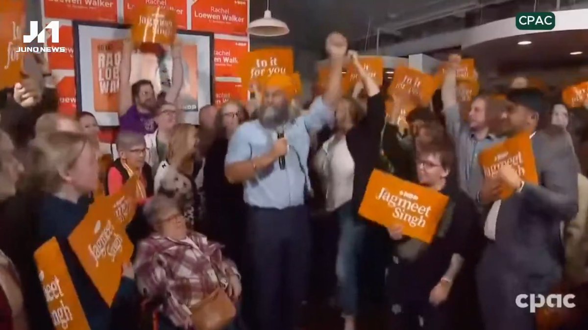 In Saskatoon, NDP leader Jagmeet Singh asks his supporters to "jump together" and "shake the floor" — while standing beside a woman in a wheelchair.