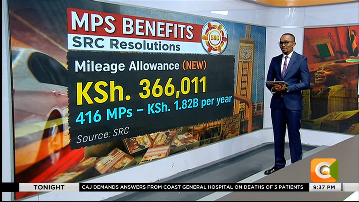 #DataPoint MPs' pay perks set to increase MP's gross salary: Ksh 725,502 Car maintenance allowance: Ksh 356,525 Mileage Allowance (New): Ksh 366,011 Total: Ksh 1.45M per month #CitizenTonight Sam Gituku