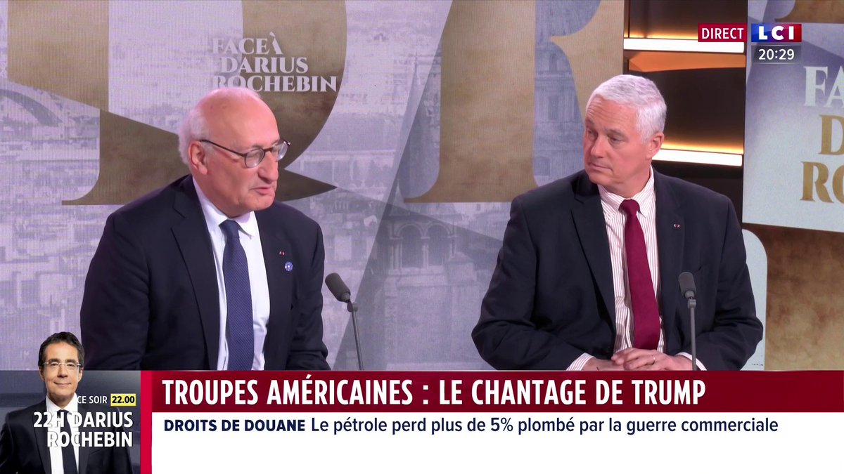 🗣️ Donald Trump "peut nous abandonner, mais il n'y a pas intérêt" estime le général Yakovleff, invité de Darius Rochebin, en compagnie de l'ancien ambassadeur de France aux États-Unis Philippe Etienne