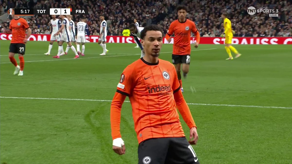 In their first attack of the game, Frankfurt take the lead over Spurs thanks to Ekitike 😮‍💨 📺 TNT Sports &amp; discovery+ UK