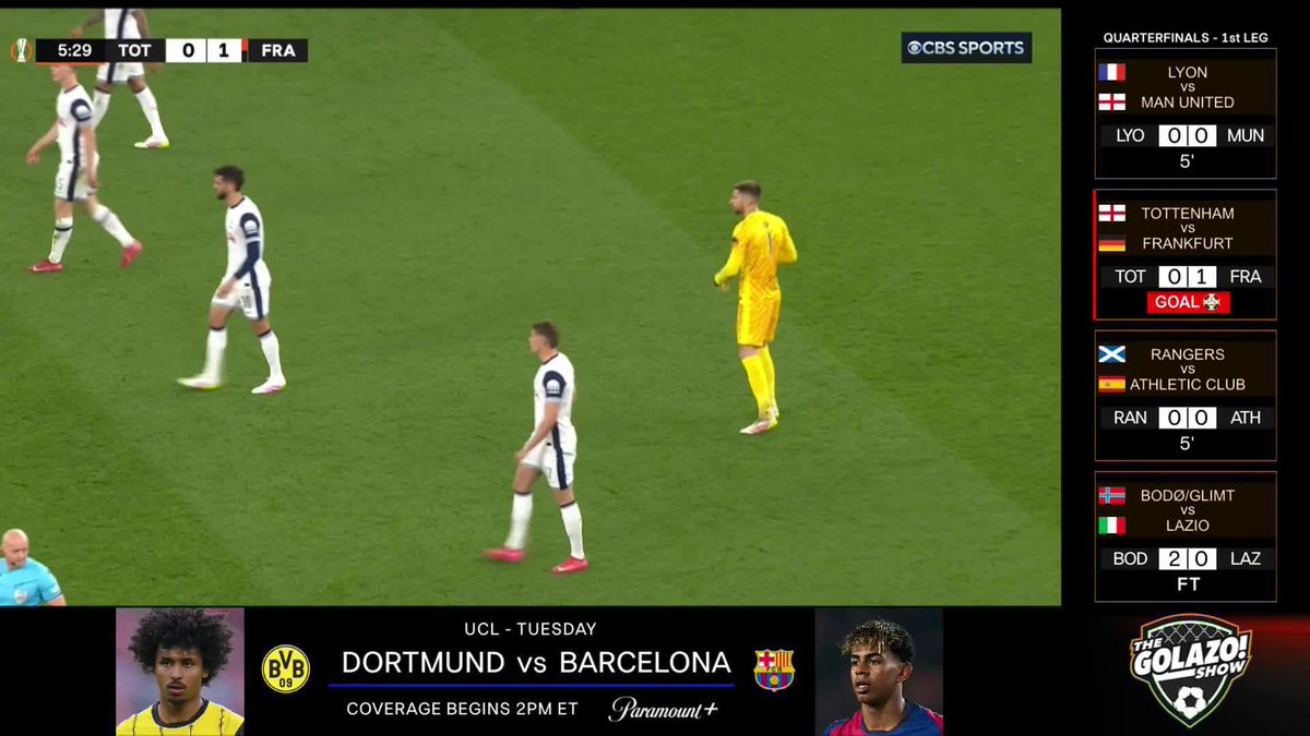 Hugo Ekitike gives Frankfurt the lead over Spurs after just six minutes in 𝐒𝐓𝐘𝐋𝐄 🥵 (via CBS Sports Golazo ⚽️)