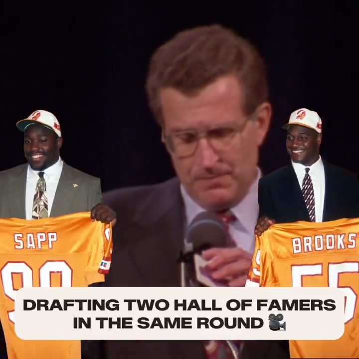 The Buccaneers are the only team in NFL history to draft two Hall-of-Fame defenders in the same round 🤯