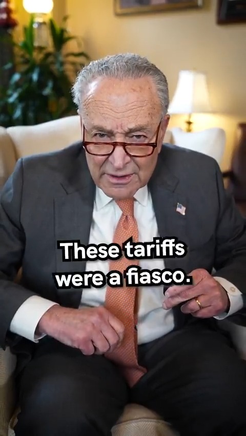Trump’s tariffs were a fiasco. They show how much Trump doesn’t care about the average American. That’s why I took to the Senate floor today. And that’s why I want to talk to you about how he’s hurting American families.