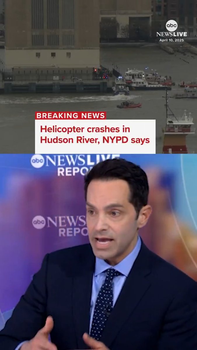A helicopter crashed in the Hudson River by Lower Manhattan in New York City on Thursday afternoon, and fatalities have been reported, law enforcement sources told ABC News. At least four people were on board, according to the FDNY. All four have been removed from the 50-degree water in unknown conditions, according to New York ABC station WABC.