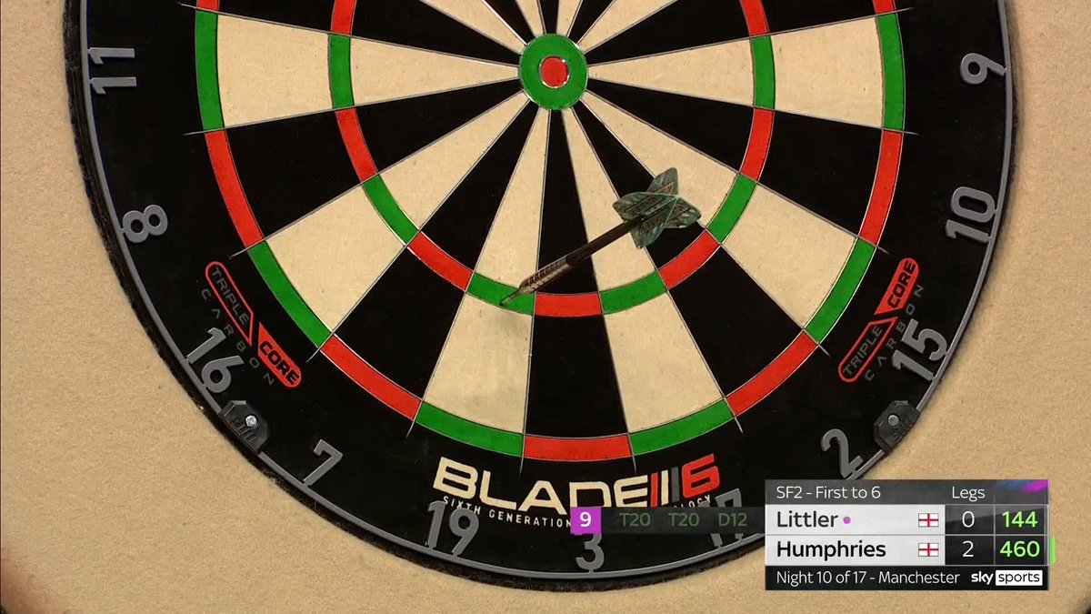 Littler almost nails a SECOND NINE-DARTER of the night! 😩