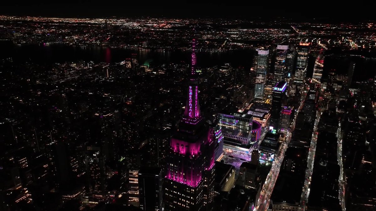Sparkling in pink tonight in celebration of kesha's album release and tour announcement with The Magic Mission Text CONNECT to 274-16 to get alerts on our Lights! Watch tonight's lighting here: