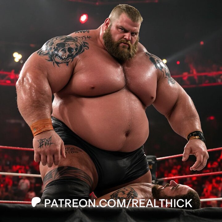 Preview of LUDWIG's video now available on my site. This masstodon is one of the biggest guys in the WHF (Wrestlehawgs Federation). A lot of eager jobbers line up for the chance to be in the ring with him. LUDWIG dominates his opponent with sheer mass alone... #sizedifference