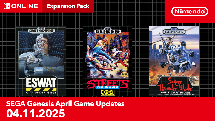 Three classic #SEGAGenesis games have just been made available for #NintendoSwitchOnline + Expansion Pack members! ☑️ Streets of Rage ☑️ Super Thunder Blade ☑️ ESWAT: City Under Siege
