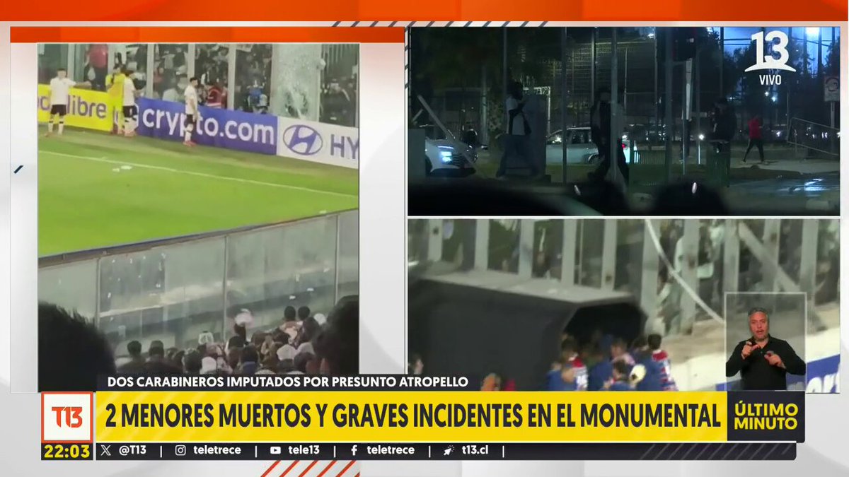 Dos menores muertos y graves incidentes en el Monumental EN VIVO 📺#T13Central »