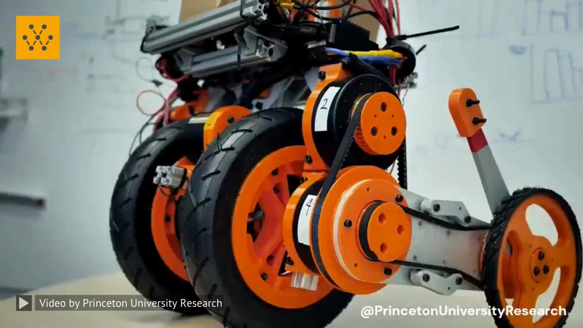 A robotic system that could carry packages from delivery vehicles to customers’ doorsteps, doubling the efficiency of human drivers by 2030. The design fluidly combines two common modes of robot mobility: legs and wheels. The robots’ unique configuration allows them to strategically navigate curbs, stairs and irregular terrain. Video source: Princeton University Research #robotics #technology #engineering #stem #innovation #robots -------------------------------- Stay ahead of the curve! Follow us now on our WhatsApp ( and Telegram ( channels and stay updated about the cutting edge.