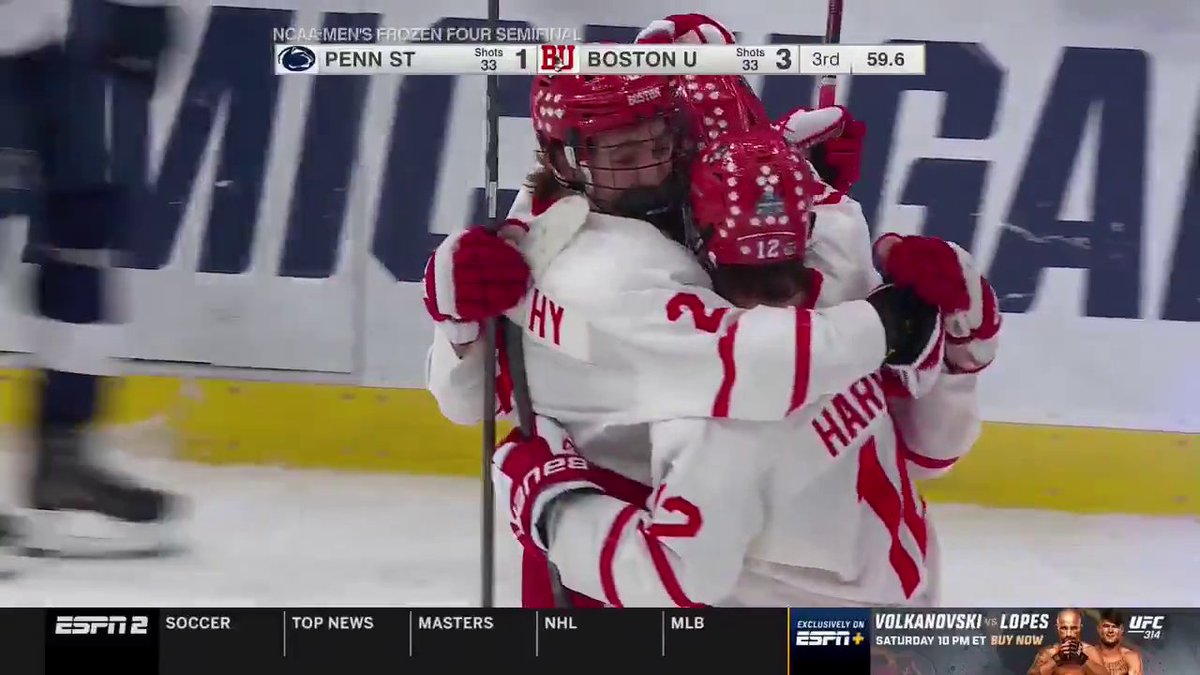 Boston University ices the semifinal 🥶 They'll face Western Michigan in the national championship‼️