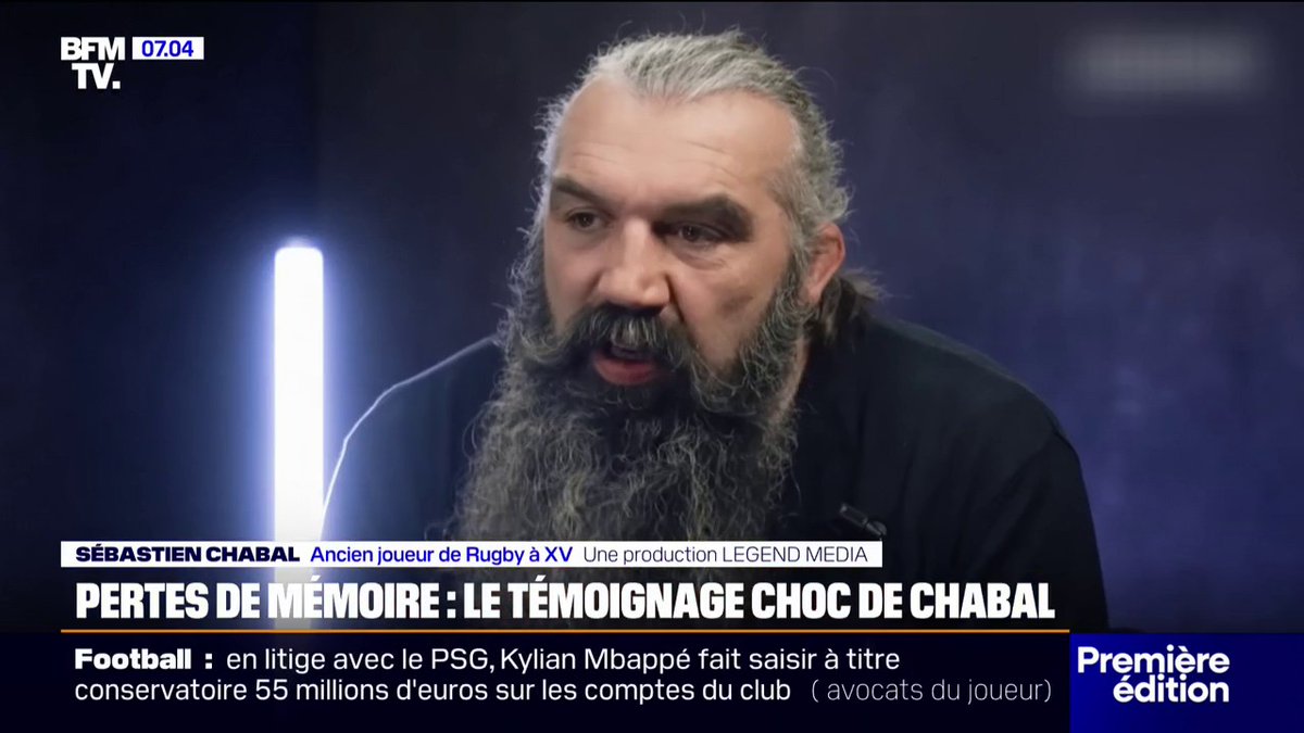 💬 "Je n'ai aucun souvenir d'un match de rugby" Sébastien Chabal, ancienne figure du XV de France, confie être victime d'une amnésie